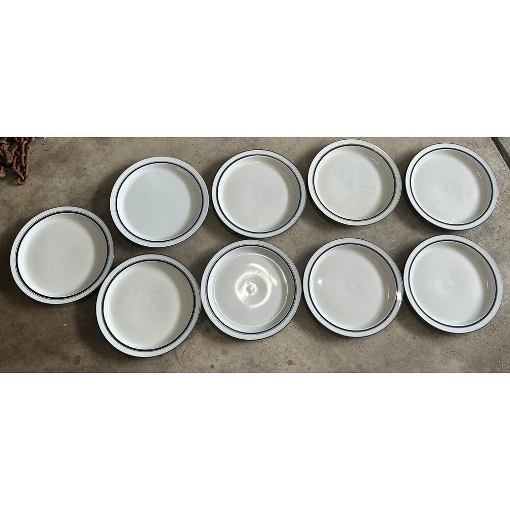 Dansk Plates 8 3/4" Bistro Christianshavn Blue Salad Portugal Set Of 9
